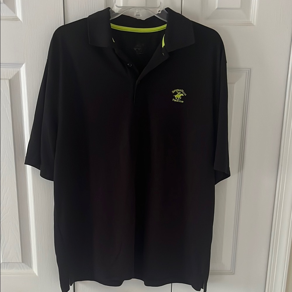 Beverly Hills Polo Club Black Polo Shirt Athletic Style